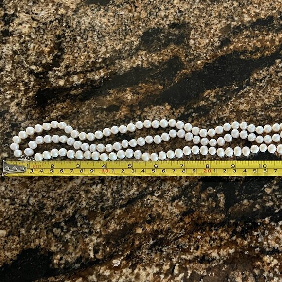 Zales Jewelers Three-Stranded Freshwater Cultured Pearl Necklace w/Silver Clasp - Picture 10 of 12
